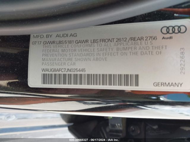WAUG8AFC7JN025445 Audi A6 2.0t Premium