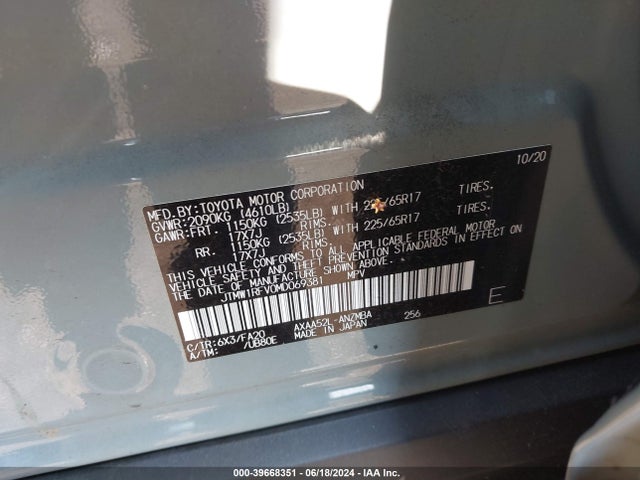 Toyota Rav4 Xle 2021 JTMW1RFV0MD069381 Image 9
