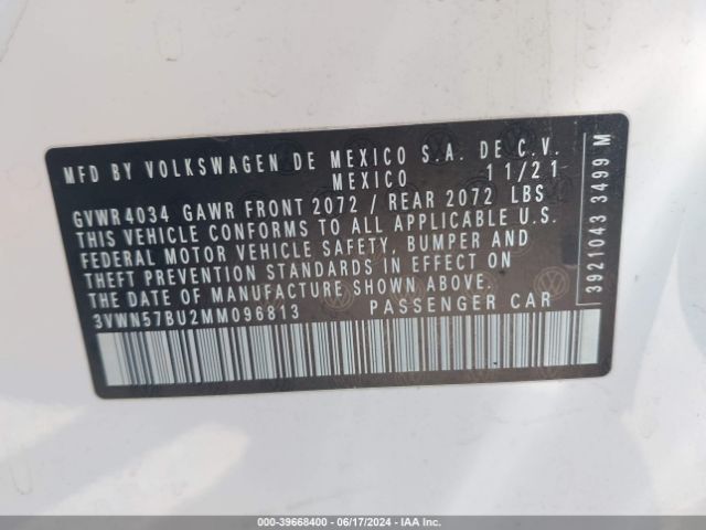 3VWN57BU2MM096813 Volkswagen Jetta 1.4t R-line/1.4t S