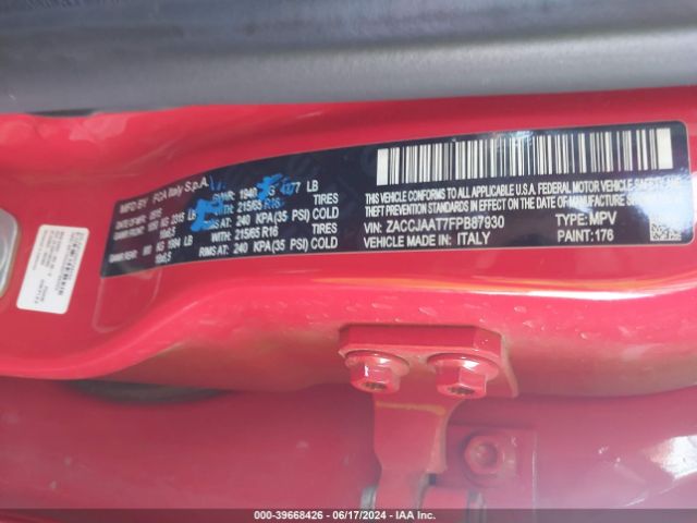 ZACCJAAT7FPB87930 Jeep Renegade Sport