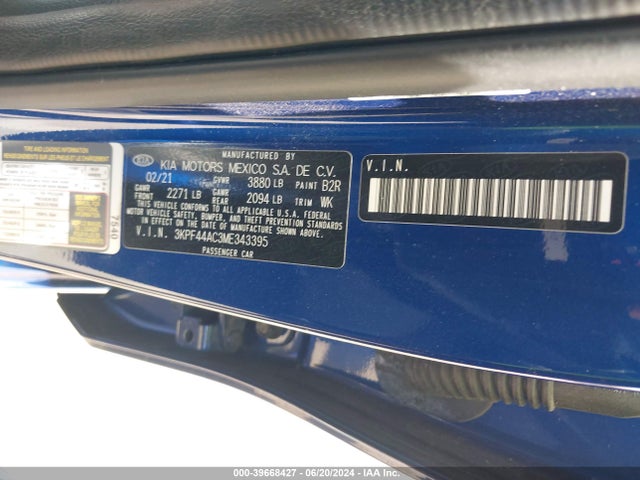 KIA Forte Gt Manual 2021 3KPF44AC3ME343395 Image 9