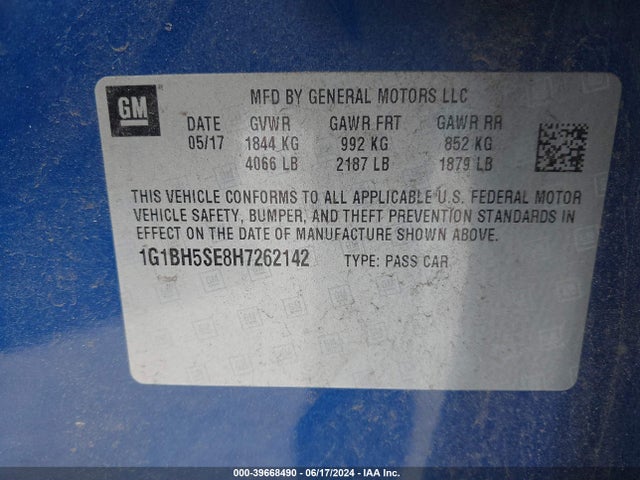 Chevrolet Cruze Lt Auto 2017 1G1BH5SE8H7262142 Image 9