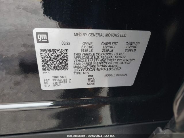 1GYFZCR48PF105152 Cadillac Xt4 Fwd Premium Luxury