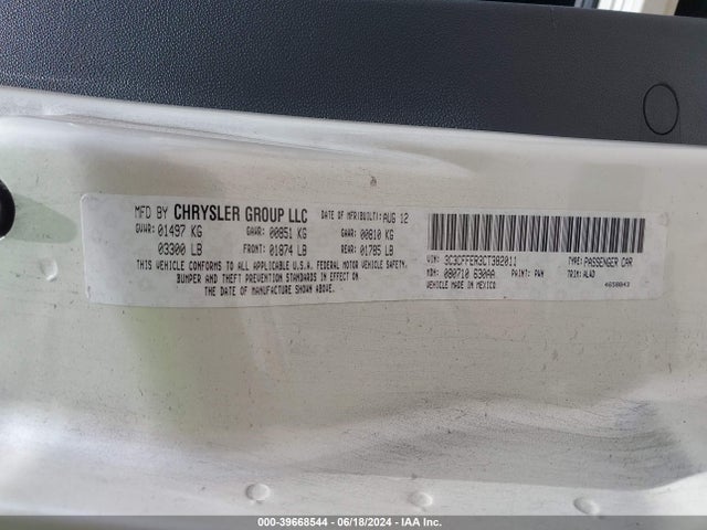 2012 FIAT 500C 3C3CFFER3CT382011 Photo 8