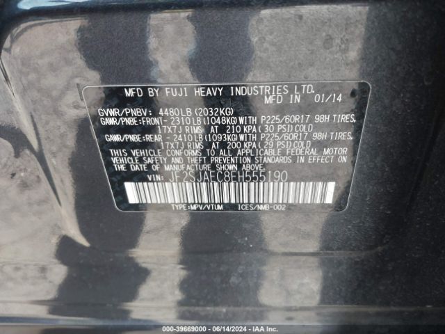 JF2SJAEC8EH555190 Subaru Forester 2.5i Premium