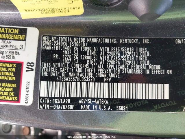 Toyota Venza Xle 2014 4T3BA3BB7EU053920 Image 9