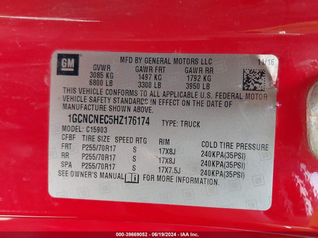 Chevrolet Silverado 1500 Wt 2017 1GCNCNEC5HZ176174 Image 9