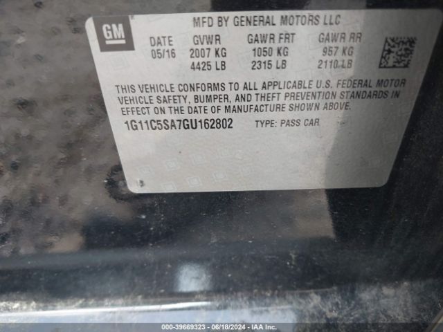 1G11C5SA7GU162802 Chevrolet Malibu Limited Lt