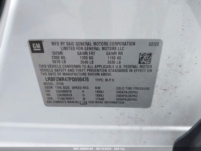 LRBFZNR47PD098478 Buick Envision Essence Fwd