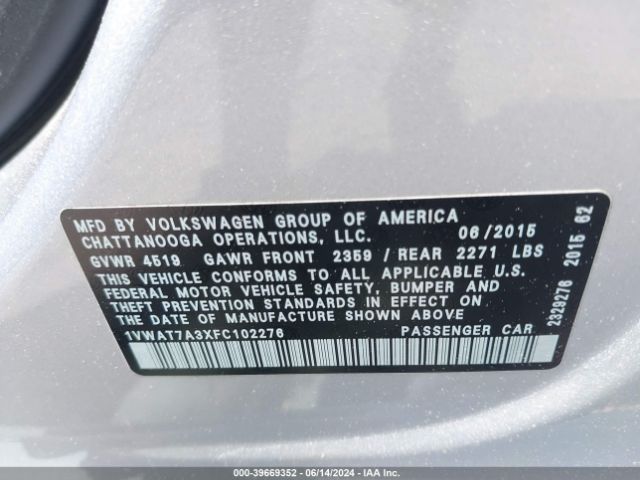 1VWAT7A3XFC102276 Volkswagen Passat 1.8t Limited Edition