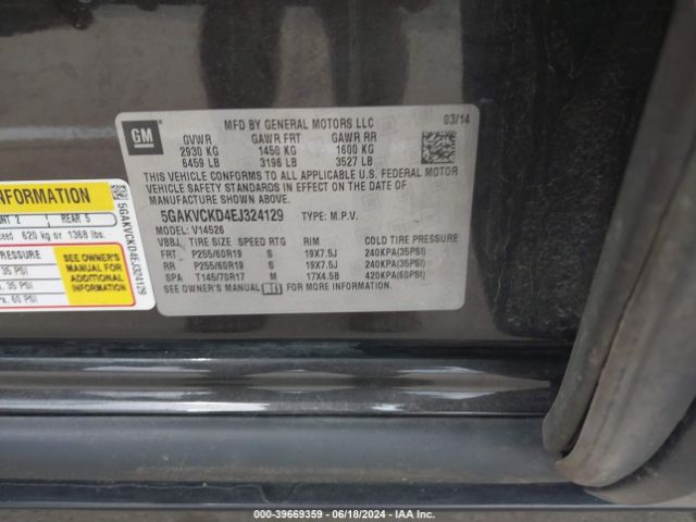 5GAKVCKD4EJ324129 Buick Enclave Premium