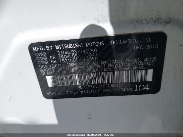 ML32F3FJ5KHF08631 Mitsubishi Mirage G4 Es