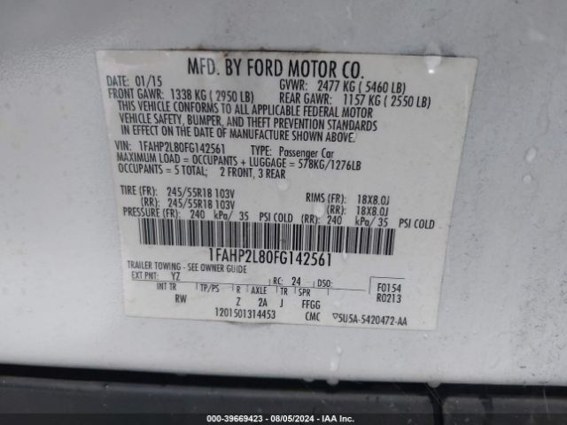 1FAHP2L80FG142561 Ford Police Interceptor
