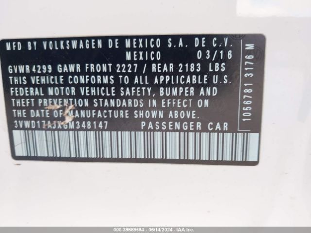 3VWD17AJXGM348147 Volkswagen Jetta 1.8t Sport