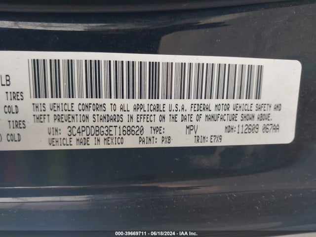 Dodge Journey Sxt 2014 3C4PDDBG3ET168620 Image 9