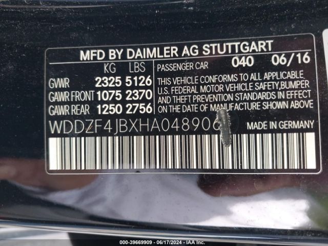 WDDZF4JBXHA048906 Mercedes-Benz E 300