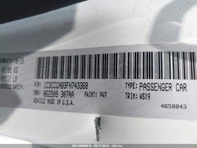 1C3CCCAB3FN743368 Chrysler 200 Limited