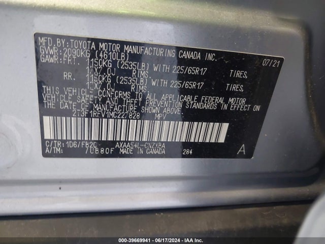 Toyota RAV4 LE 2021 2T3F1RFV1MC227828 Image 9
