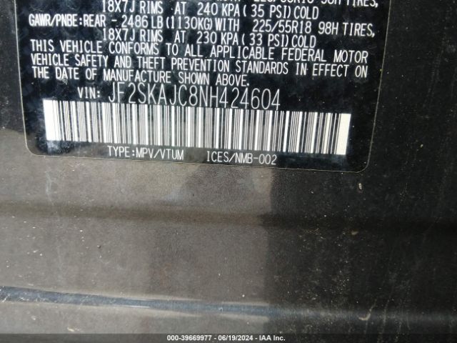JF2SKAJC8NH424604 Subaru Forester Sport