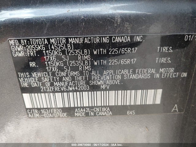 Toyota RAV4 LE 2018 2T3ZFREV6JW442003 Image 9