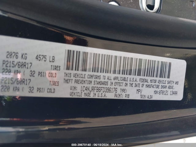 1C4NJRFB6FD396176 Jeep Patriot High Altitude Edition