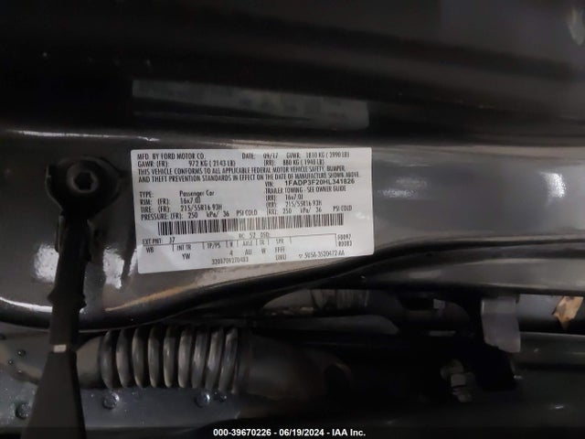 Ford FOCUS SE 2017 1FADP3F20HL341826 Image 9