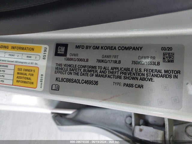 Chevrolet Spark Fwd Ls Automatic 2020 KL8CB6SA0LC469536 Image 9