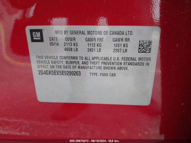 2G4GK5EX5E9299263 Buick Regal Turbo