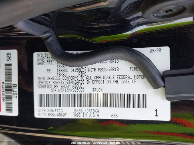 Toyota Tundra Sr5 2021 5TFUY5F13MX965987 Image 9