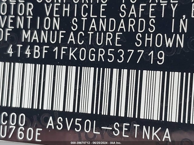 Toyota CAMRY LE 2016 4T4BF1FK0GR537719 Image 9