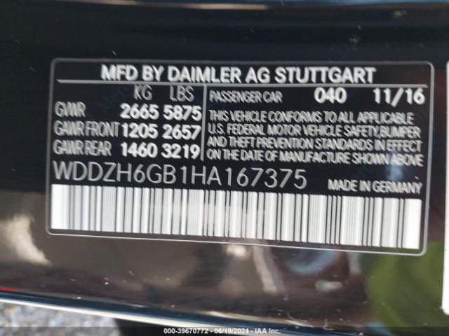 WDDZH6GB1HA167375 Mercedes-Benz E 400 4matic