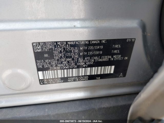 2T3N1RFV3KW010708 Toyota Rav4 Limited