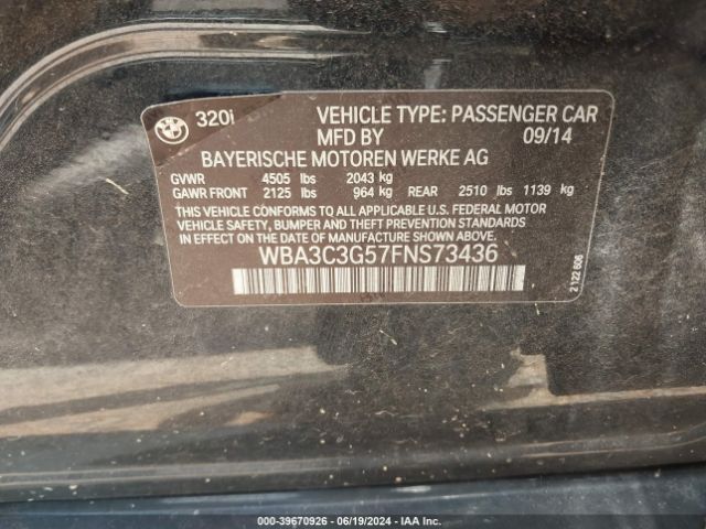WBA3C3G57FNS73436 BMW 320i Xdrive