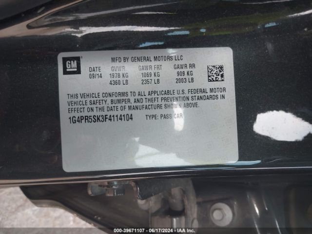 1G4PR5SK3F4114104 Buick Verano Convenience Group