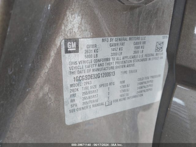 1GCGSDE32G1200613 Chevrolet Colorado Z71