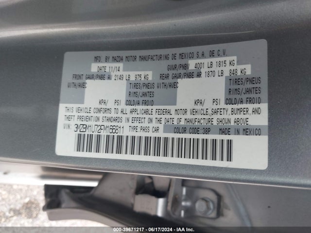 3MZBM1U72FM166811 Mazda Mazda3 I Sport