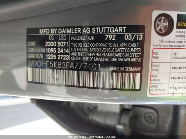 WDDHF5KB3EA777101 Mercedes-Benz E 350