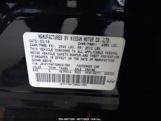 JN1FV7AP7GM421350 Infiniti Q50 3.0t Red Sport 400