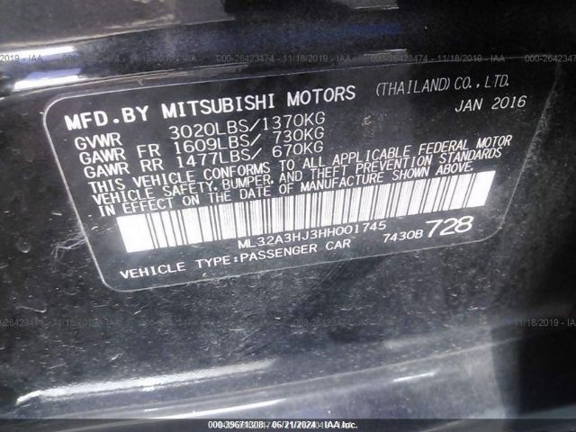 ML32A3HJ3HH001745 Mitsubishi MIRAGE ES