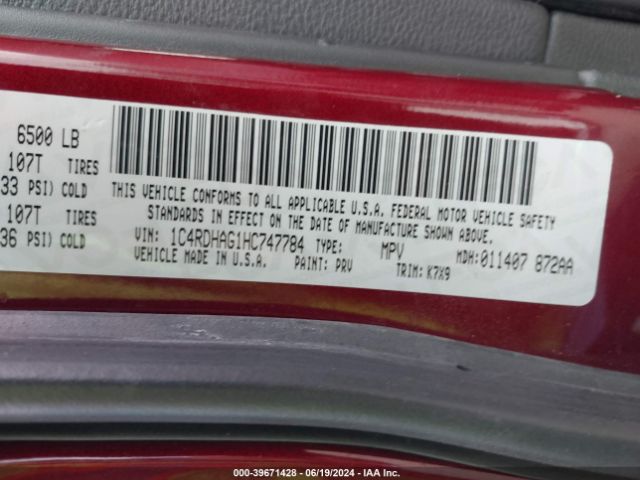 1C4RDHAG1HC747784 Dodge Durango Sxt Rwd
