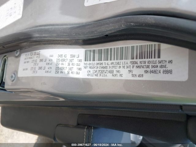 1C4PJMCB2FW714668 Jeep Cherokee Latitude