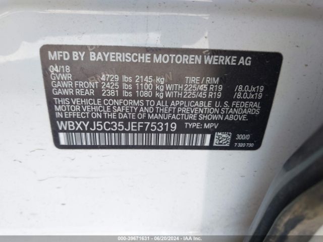 WBXYJ5C35JEF75319 BMW X2 Xdrive28i