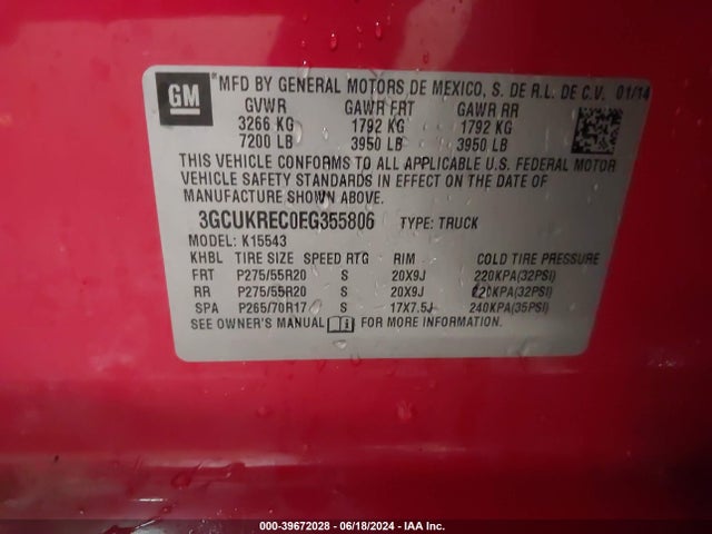 Chevrolet Silverado 1500 1lt 2014 3GCUKREC0EG355806 Image 9