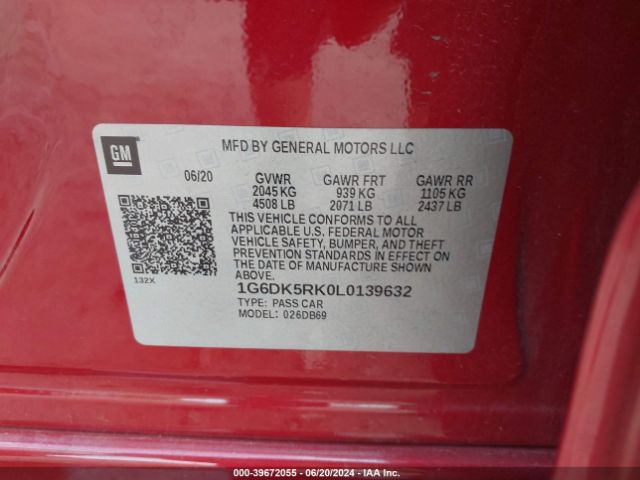 1G6DK5RK0L0139632 Cadillac Ct4 Luxury