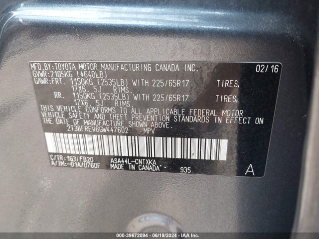 Toyota RAV4 LE 2016 2T3BFREV6GW447602 Image 9