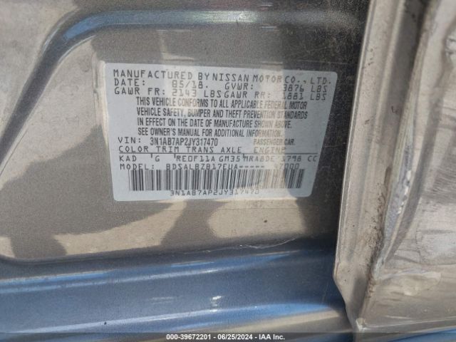 3N1AB7AP2JY317470 Nissan SENTRA S