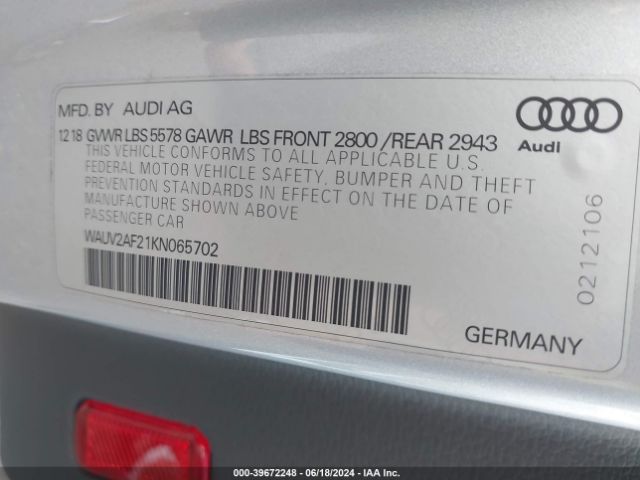 2019 AUDI A7 WAUV2AF21KN065702 Photo 8