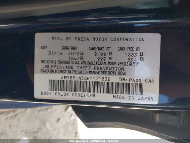 JM1BM1M38E1171832 Mazda Mazda3 S Grand Touring