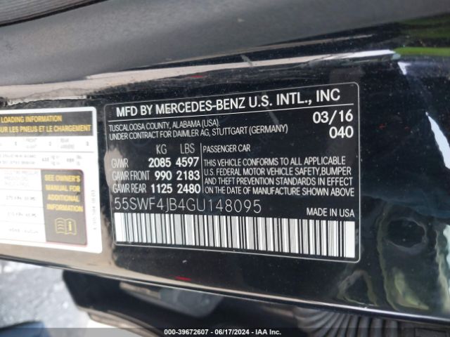 55SWF4JB4GU148095 Mercedes-Benz C 300 Luxury/sport