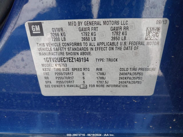 GMC Sierra 1500 Sle 2014 1GTV2UEC7EZ149194 Image 9